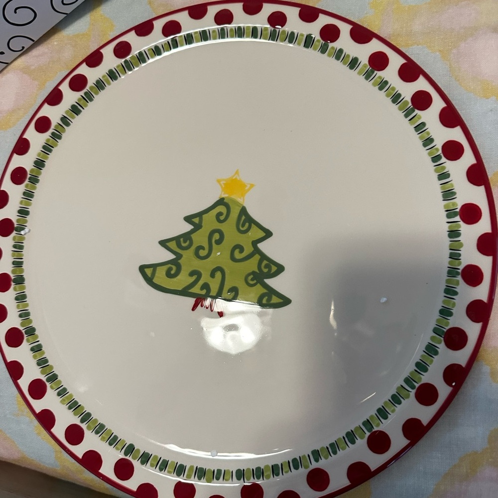 M Bagwell Festive Christmas Tree Platter